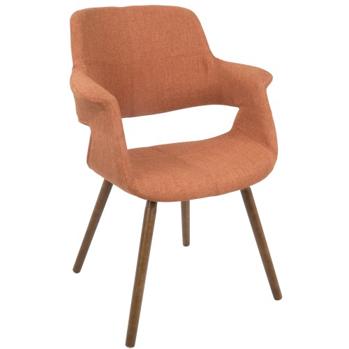 Vintage Flair Chair (Orange + Walnut)